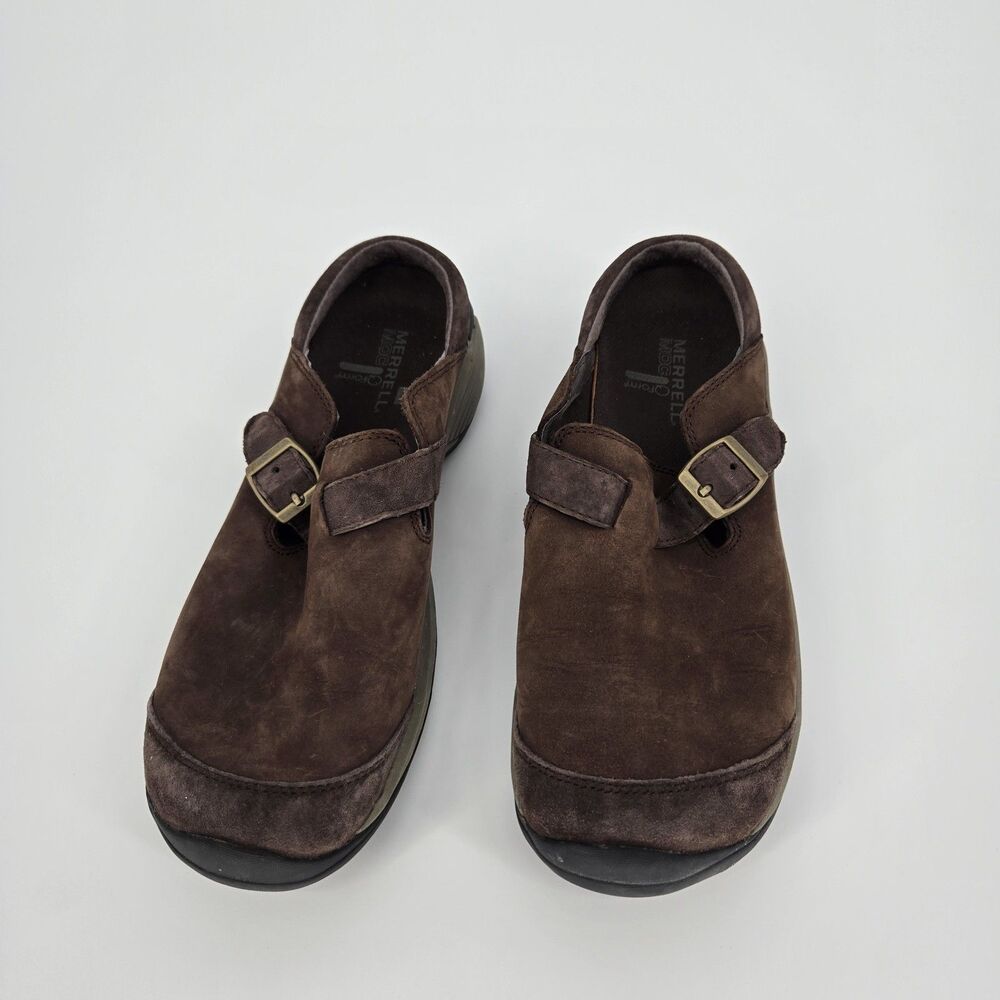 Merrell Encore Buckle Brown Slip Ons 9